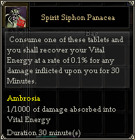 1/1000 of damage absorbed into Vital Energy